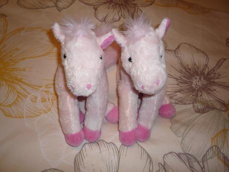 2x plyšový růžový koník, 