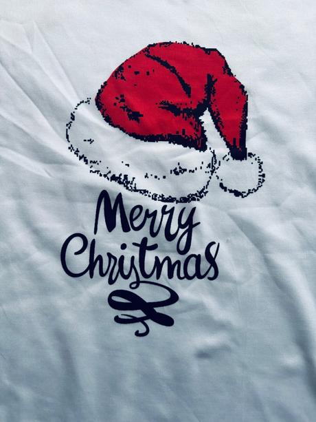 Triko vánoční bílé crop top - v.s, s