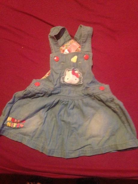 Dívčí riflové šaty - šatičky hello kitty, disney,68