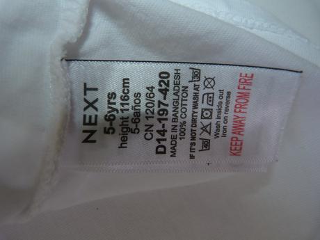 Next bílé bavlněné tričko vel. 116, next,116