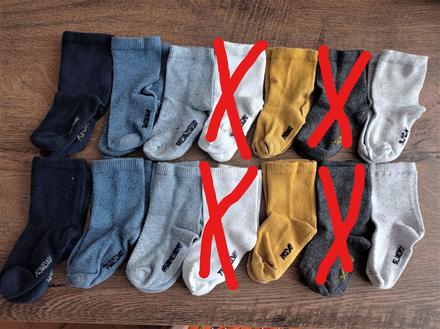 Ponožky pro dvojčata 19-22 užší noha, 19