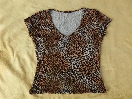 Leopardí tričko top crop, s