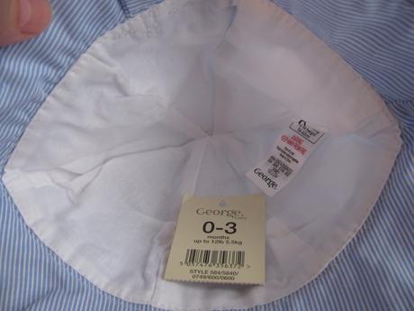 Světle modrý plátěný klobouček v.0-3 měs., george,62