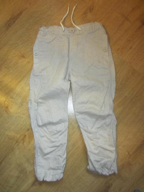  tenké, měkké lněné kalhoty na léto, h&m,110