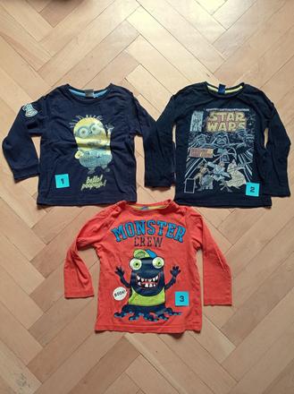 Triko dlouhý rukáv 104 - star wars, mimoni, reserved,104