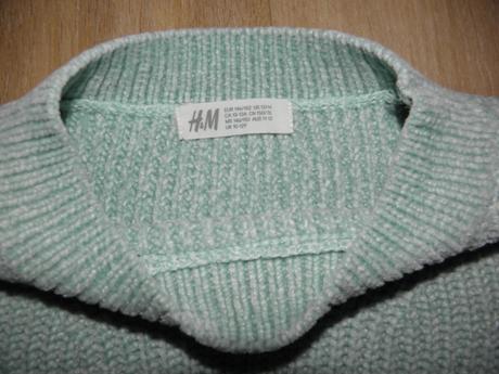 Dívčí žinylkový mint svetr zn. h&m vel.146/152, h&m,146