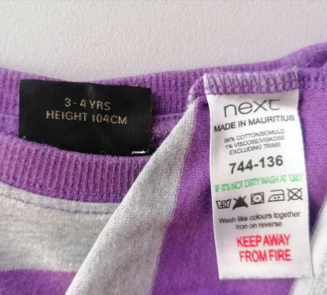 Pruhované bavlněné tričko vel 104, next,104