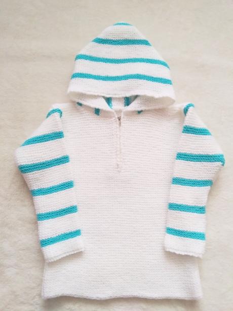 Pletený svetr s kapucí, 98