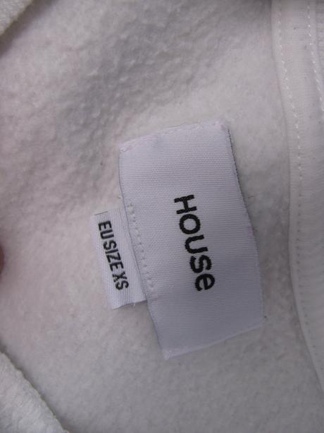 Dívčí bílá bavlněná mikina, styl oversize, house,xs