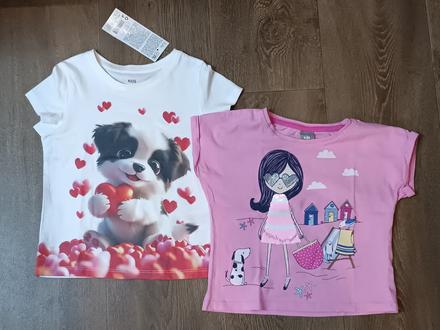 2x dívčí trička s krátkým rukávem, vel. 110, kids,110