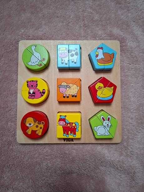 Dřevěné puzzle - zvířátka, 