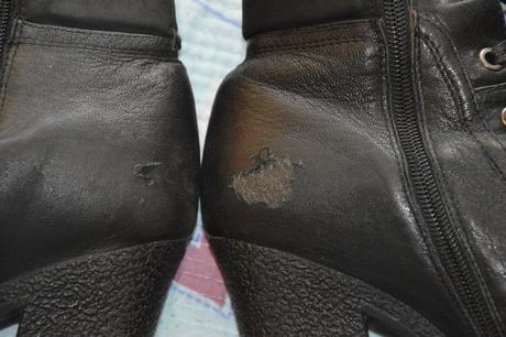 Kožené zimní polokozačky na podpatku, 38