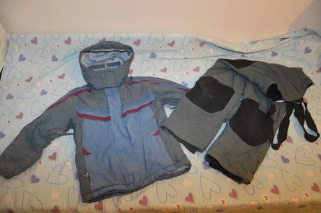 128 zimní lyžařská bunda oteplené kalhoty, 128