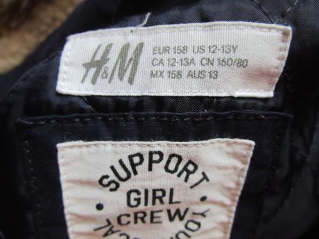 Pěkná tm. modrá dívčí bavl. zimní bunda z h&m, h&m,158