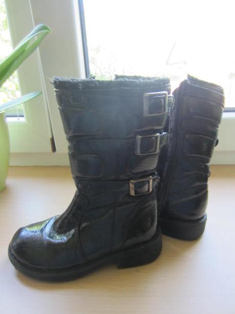 Teplé lakované kozačky, s kožíškem nelli blu, nelli blu,25