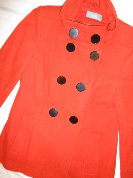 Luxusní cihlově červený kabátek uk 12, wallis,40