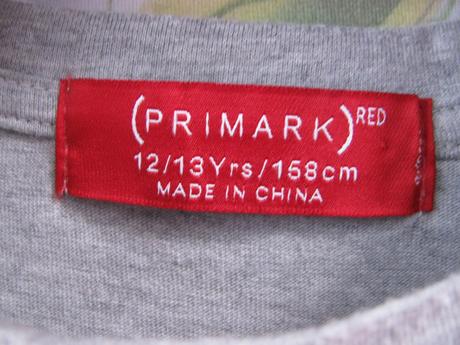 Šedé tričko s nápisem a uzlem, primark,158