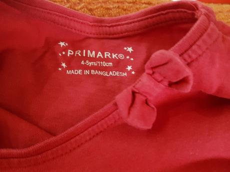 Dívčí tričko značky primark, vel. 4-5let, primark,110