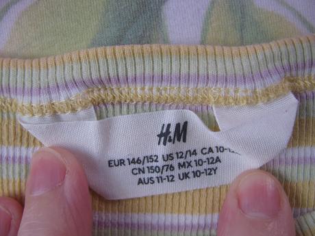 Crop top pružné řádkované tričko h&m, h&m,152