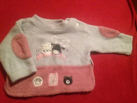 Zateplená  dívčí mikina medvídek a sob, 68