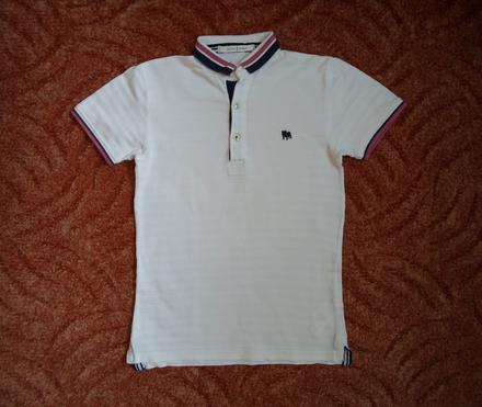 Bílé tričko triko s límečkem polo, 134