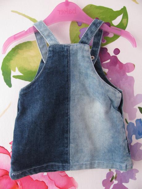 Džínová elastická šatovka v.2-3 měs., f&f,62