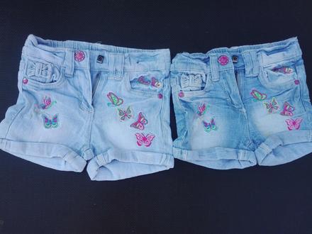 Džínové kraťasy -šortky kik v.98, 2ks, 98