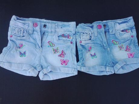 Džínové kraťasy -šortky kik v.98, 2ks, 98