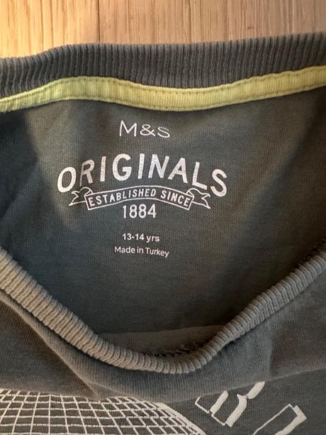 Tričko tmavě zelené s potiskem, marks & spencer,164