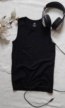 H&m černé bavlněné tílko, h&m,164