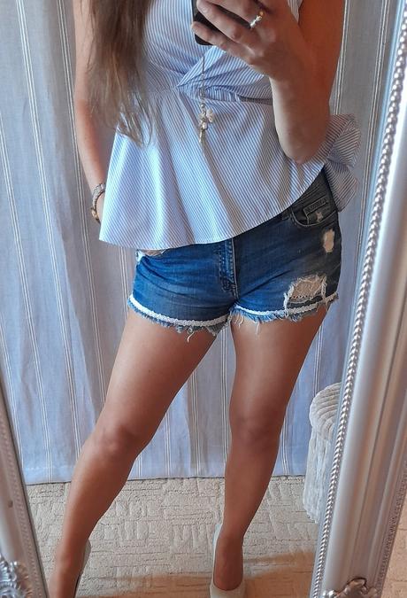 H&m džínové šortky zdobené krajkou, h&m,38