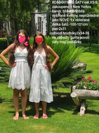 Romantické šaty - vel xs- s, xs
