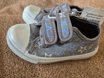 Dětské plátěnky- suchý zip, světlá podrážka vel.28, 28