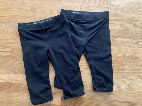 2pack sportovních 3/4 elast. legín h&m vel. 92/98, h&m,92