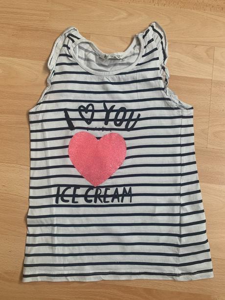 Tílko & tričko se srdíčkem h&m vel. 122/128, h&m,122