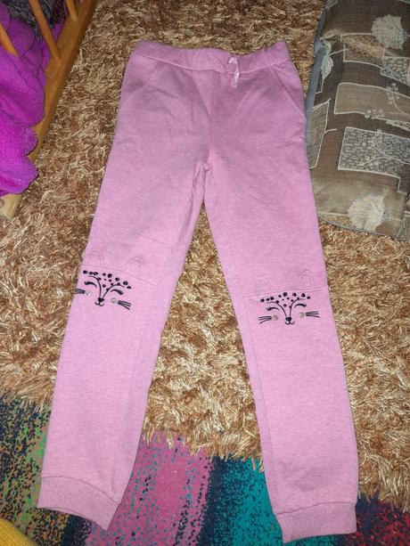 Růžové tepláky littlekids 134 super stav, 134