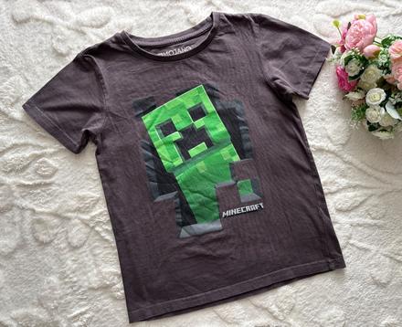 Triko šedé minecraft- v.9/10 let zn. nutmeg, nutmeg,140