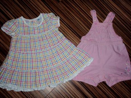 Krepové šaty a vyšívané růžové lacl kraťásky, debenhams,62