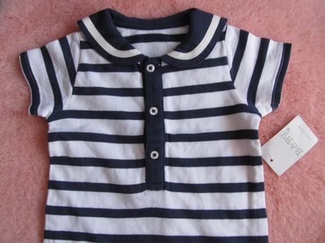 Letní námořnický modro bílý overal v.3-6 měs., matalan,68