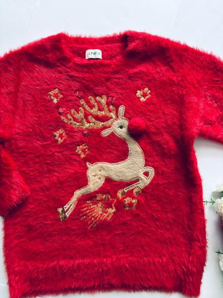 D79/ svetr vánoční hřejivý - v.5/6 let, 116