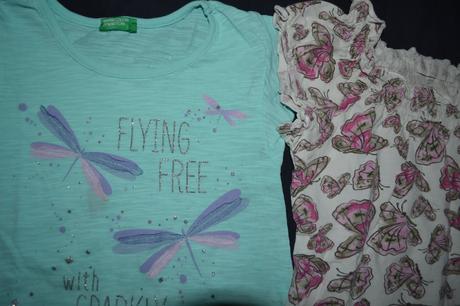 2x dívčí tričko v.110/116 benetton, benetton,110