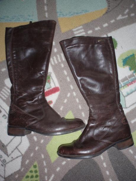 Boty-kozačky kožené tmavě hnědé vel. 37., lasocki,37