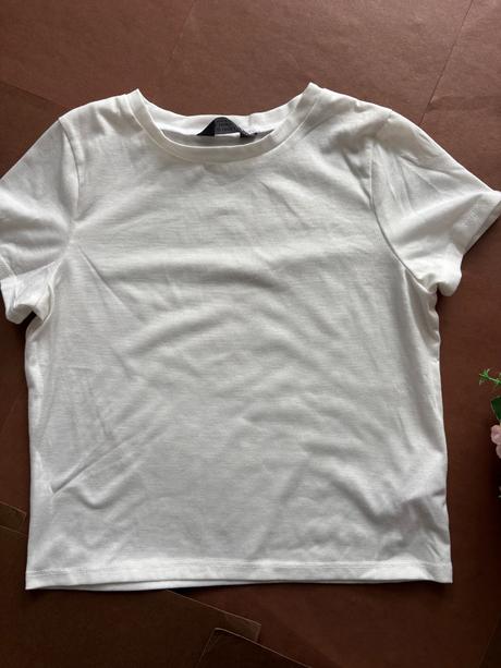 Triko crop top smetanové- v.10/11 let, primark,146