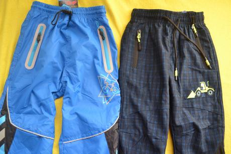 2x podzimní kalhoty šusťák a bavlna.v.104, kugo,104