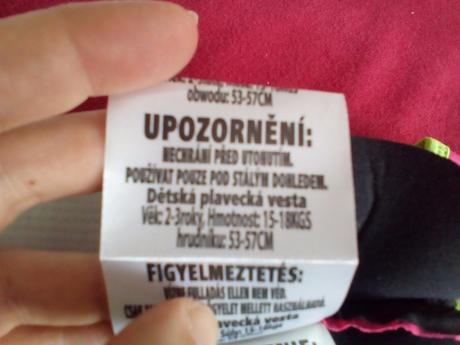 Dětská plavací vesta., 