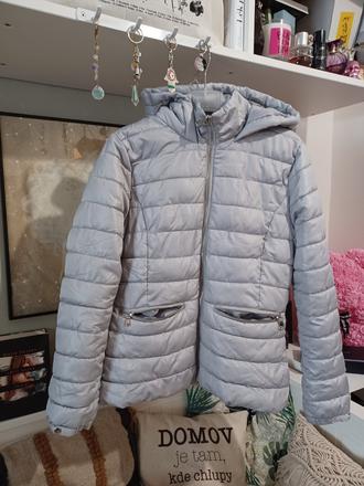 Šedá prošívaná bunda mohito basic s/158-164, mohito,s