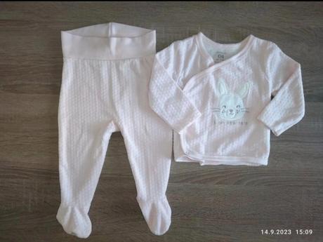 Dívčí polodupačky a kabátek komplet. 3-6m, c&a,62