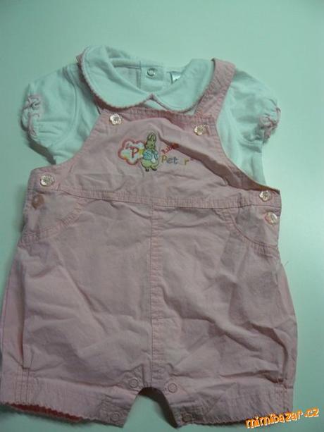 Plátěné laclové šortky a triko, c&a,74