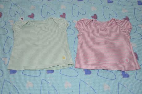2x proužkaté bavlněné tričko, 68
