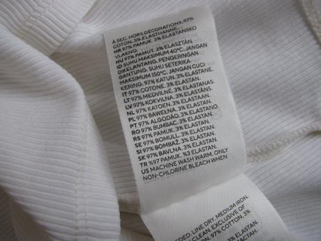 Crop top bavlněné řádkované tričko h&m, h&m,140